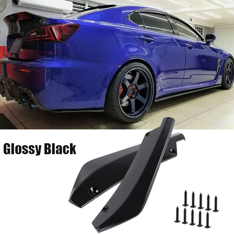 2pcs Rear Bumper Diffuser Splitter Canard Chrome Trim & Accessories - Car Exterior Vehicle Decoration for Lexus IS F, IS200T, IS250, IS300, IS350