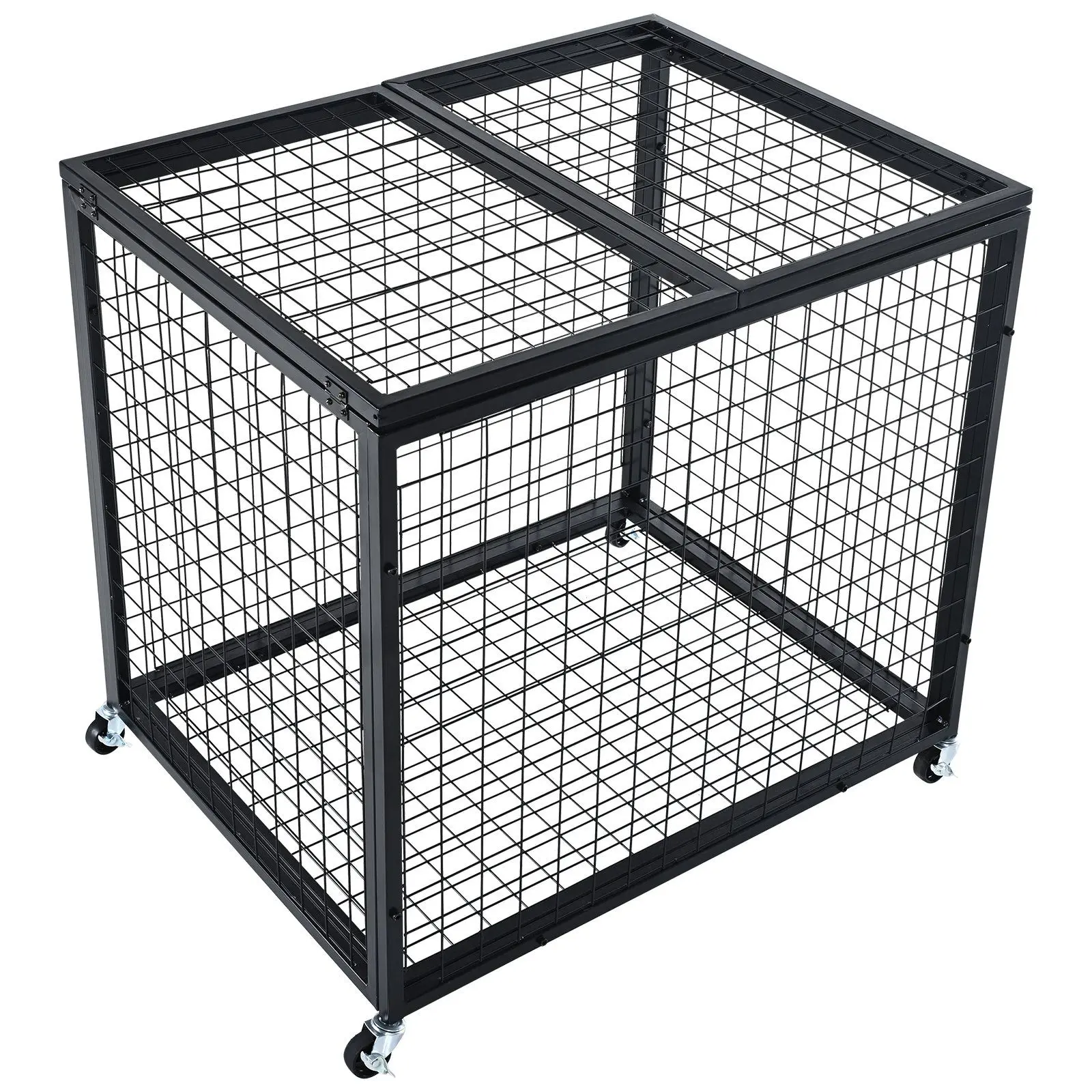 Lockable Basketball Rack VEVOR Rolling Sports Ball Storage Cart, Lockable Basketball Cage with ...