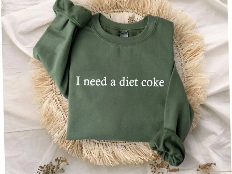 UrbanHalo - I Need A Diet Coke Sweatshirt, Diet Coke Bottles, Gift for Diet Coke Lover, Soda Gift Crewneck, Funny Gift Sweatshirt Soda Lover, Funny Coke