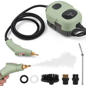 2500W High Pressure Steam Cleaner 1100ml 3 Bar Portable Handheld with 3 Brush Heads for Home Car Detailing High Temperature Pressurized Cleaning Machine 6 Adjustable Levels pressure washer power washer