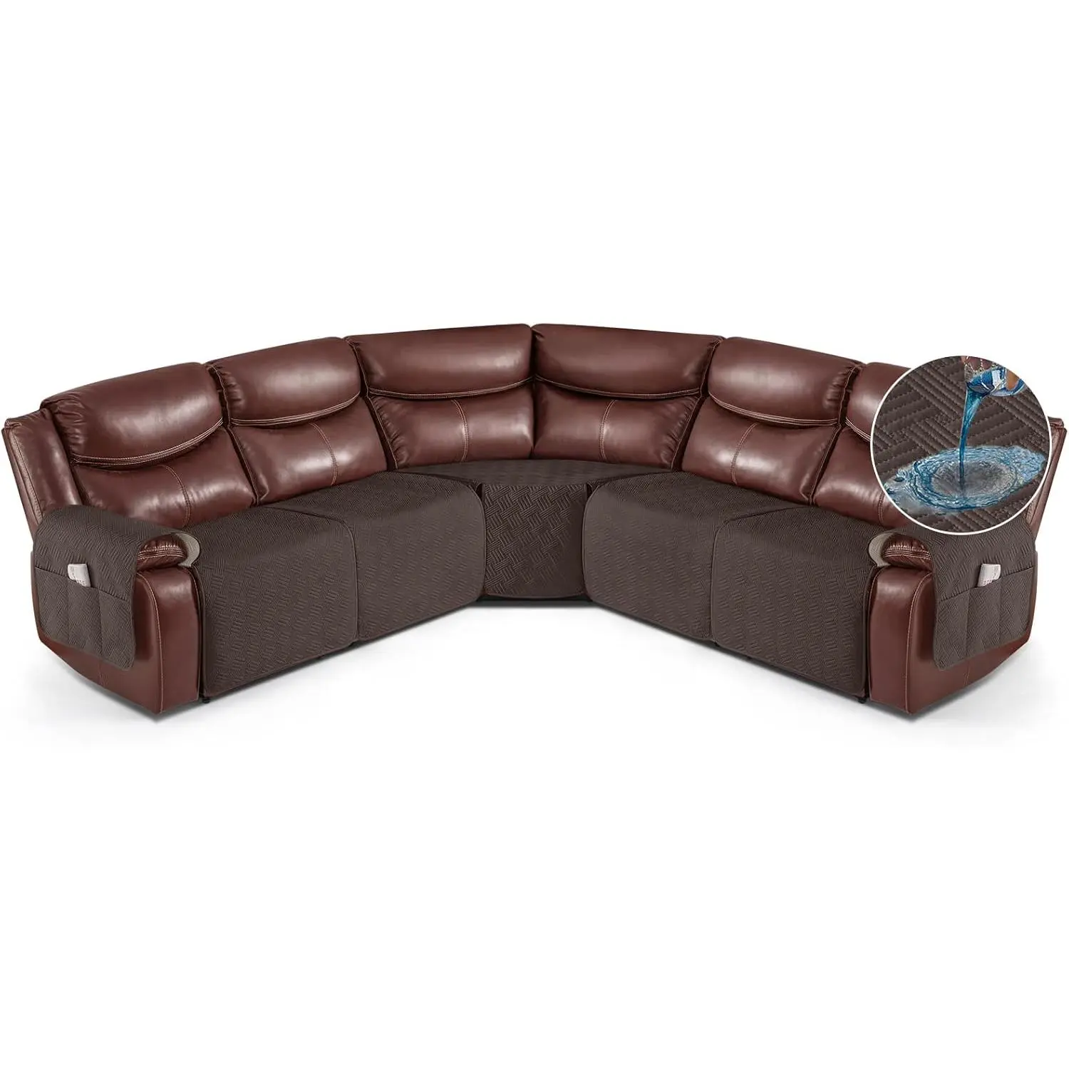 Recliner Sectional Couch Covers,  Reclining Sofa Covers for L Shape Couch, Non Slip Couch Cover for Sofa Washable Slipcover (5 Seat Recliner Cover, )