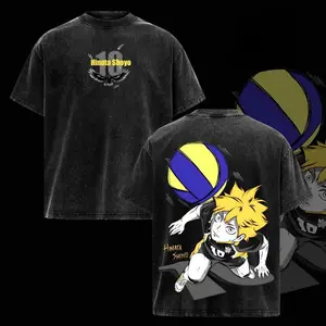 valentine shirts Hinata Shoyo Vintage Washed Oversized T-Shirt – Haikyuu Anime Graphic Tee, Karasuno Volleyball Manga Art Shirt, Casual Streetwear Apparel, Unisex Top, Gift for Haikyuu Fans