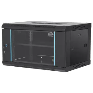 VEVOR 6U Wall Mount Network Server Cabinet, 15.5'' Deep, Server Rack Cabinet Enclosure, 200 lbs Max. Ground-mounted Load Capacity, with Locking Glass Door Side Panels, for IT Equipment, A/V Devices