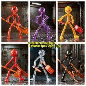 Cool Cute Matchstick Man DIY Multi-Jointed Action Figure, Cool Emoticon Set, Rich Expansion Pack, Christmas Gift, Holiday Gift, Birthday Gift, Action Figurine