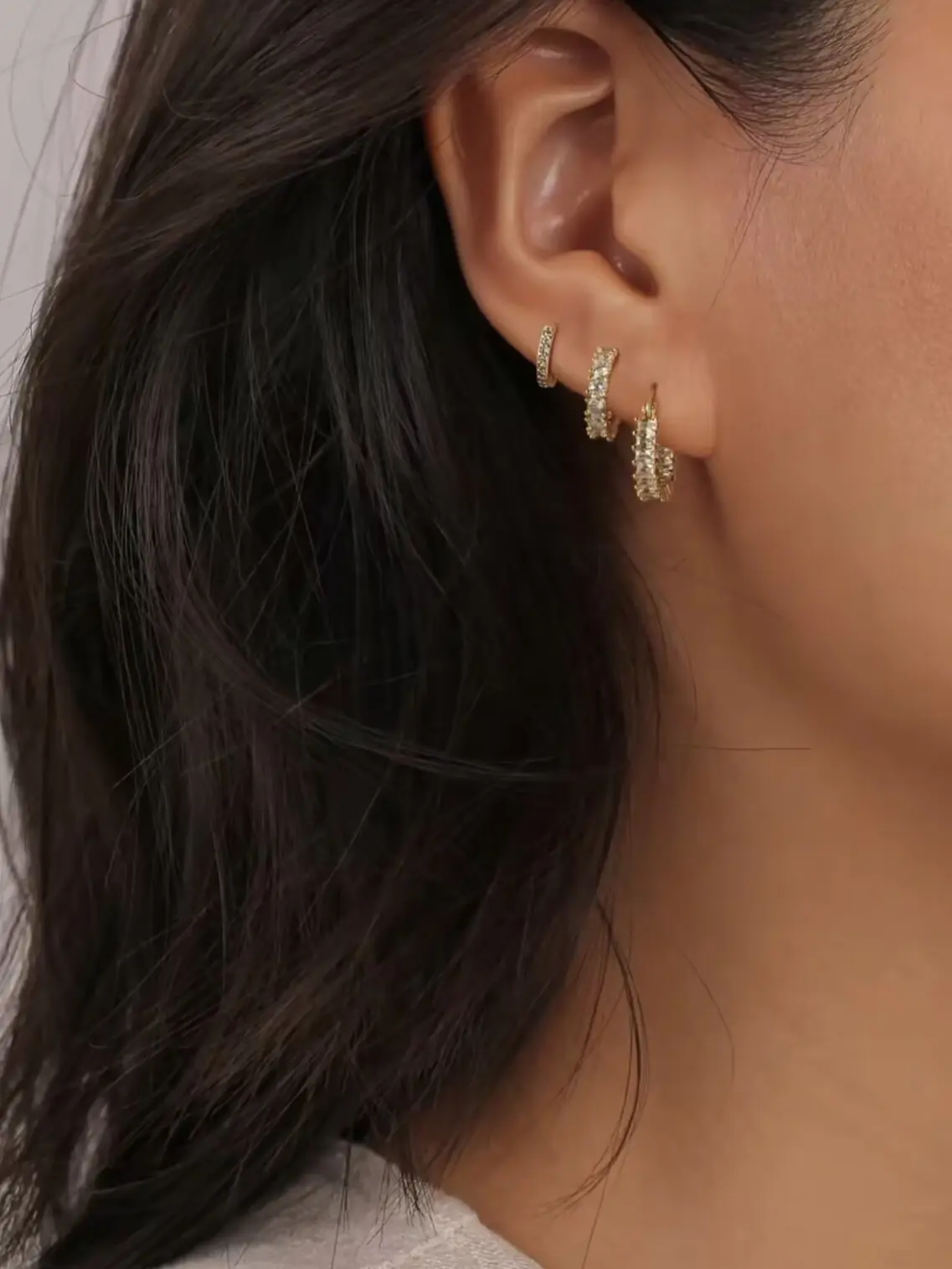 Elegant Rhinestone Earrings for Women, Sparkling Jewelry Accessory for Special Occasions, Perfect Gift for Her, Fashionable Hoop Earrings, Hoop Earring Sets, Rhinestone Decorated Bling