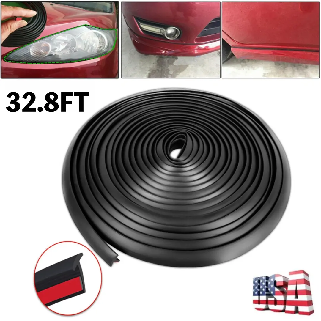 YXCY Rubber Edge Trim T Molding Seal Strip Car Windshield Edge Weather Stripping 32.8FT/10M Rubber T-Type Seal Strip for Headlight Sealant/Fender/Wheel Eyebrow Trim Self Adhesive Weatherstrip(8mm) Door Interior