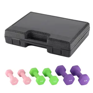 Neoprene Dumbbell Set for Women, Light Dumbbell Set 2+3+5 LB with Storage Plastic Case, Packed In Pairs, Set of Small Weights for Home, Living Room, Bedroom