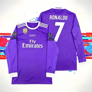 2016 2017 Away Purple #7 Ronaldo LongSleeved Jersey