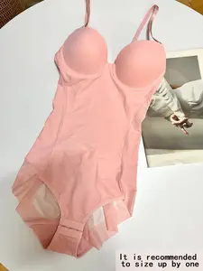 Slimming Bodysuit Shapewear with Bra, Adjustable Straps and Hook Closure, Lightweight Shaping Underwear for Women, Womenswear, Chic, Feminine, Minimalist, Perfect for Evening Gowns