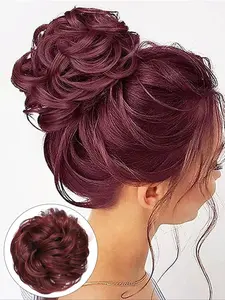 6 Inch Claw Clip Messy Bun Synthetic Soft Hairpieces, Wavy Curly Bun Clip, Synthetic Messy Bun Hair Extensions, Hair Clip, Hair Piece for Women