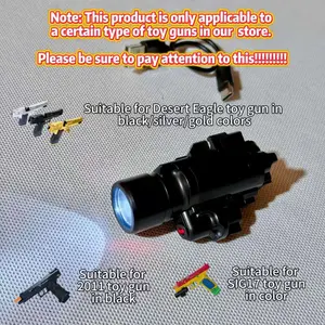 Rechargeable Flashlight and Safety toy bullet replacement kit, suitable for toy pistols, non-electric PC materials, and toy pistols, including 12 plastic shells and 100 plastic bullets