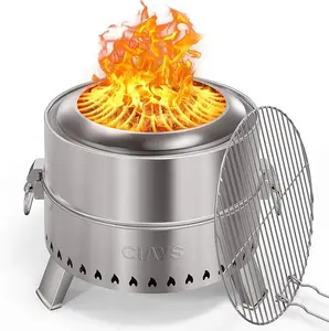 Smokeless Firepit, 17/19/21 Inch Fire Pit for Camping with Patented Technology, Portable Fire Pit for Outside with Steel Grill Rack, Fire Poker, and Bag, Easy Setup and Storage, Wood Burning#TikTokShopBlackFriday