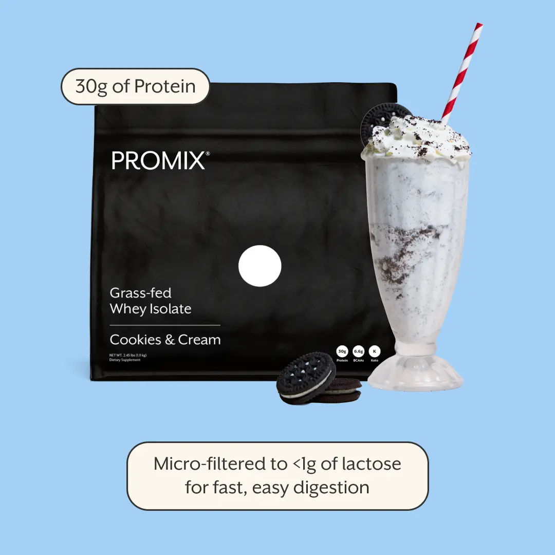 Promix Whey Protein Isolate – 30g Protein – Grass-Fed, Micro-Filtered – Muscle & Recovery Support – 2.5LB (34 Servings) Promix Whey Protein Isolate – 30g Protein – Grass-Fed, Micro-Filtered – Muscle & Recovery Support – 2.5LB (34 Servings)