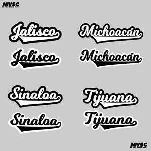 Estados de Mexico Swoosh Stickers - Black/White