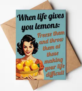 Katie Doodle ® - Funny Inspirational Encouragement Card (Pop-Art) for Women with Envelope