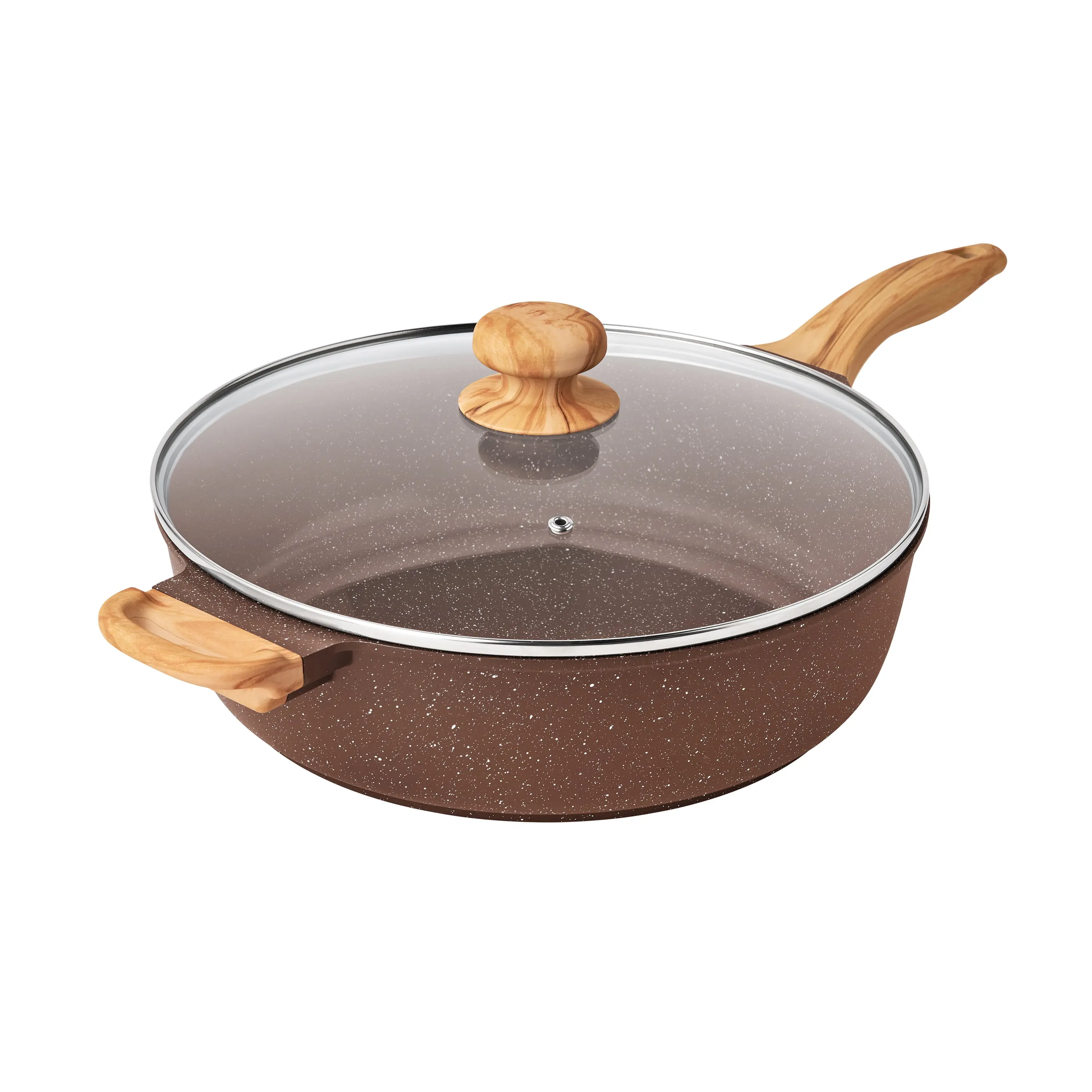 The Pioneer Woman 6-Quart Cast Aluminum Jumbo Cooker Saute Pan, Brown Speckle