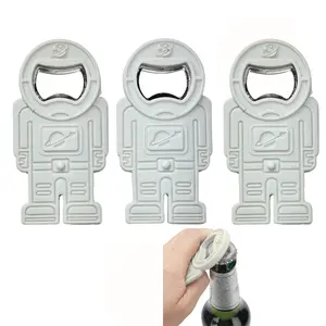 Astronaut Beer Opener, Bar Kitchen Accessories, White Pink, 4x2 Inch, Pack of 3