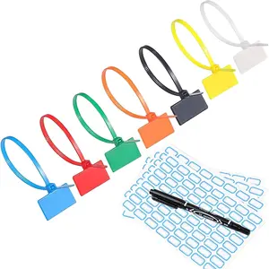 250 count 6 inch Wire Zip Ties, Self-locking Nylon  Tags Labels, Multicolor Written-  Mark Ties Zip Tie Tags for Wire Marking and Organizing