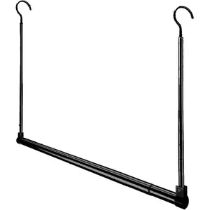 Adjustable Hanging Closet Rod, Extender Hanging Rod, Closet Hanging Organizer, Heavy Duty Closet Bar, Hanging Rod (Black, 1 Pack)