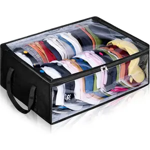 Wide Hat Storage for Baseball Caps, Large Capacity Hat Organizer for Closet Cap Holder Holds up to 40 Hats, Black