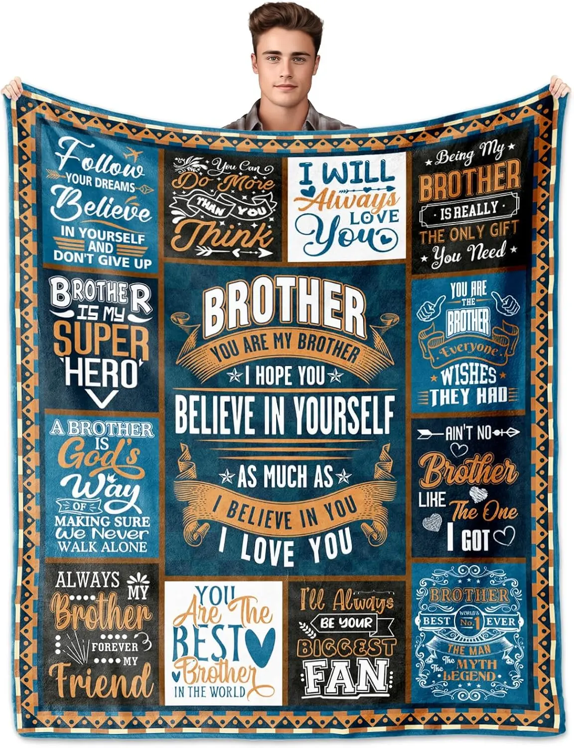 Brother Gifts from Sister, Brother Birthday Gifts, Gifts for Brother Throw Blanket 60"x50", Big Brother Gift, Gifts for Brothers from Sisters, Big Brother Gifts for Boy, Christmas Brother Gifts Ideas