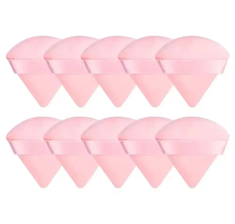 10 Pieces Super Soft Triangular Cotton Powder Puffs, Dual Use Dry & Wet Makeup Sponge Set, gift 10 Pieces Super Soft Triangular Cotton Powder Puffs, Dual Use Dry & Wet Makeup Sponge Set, gift
