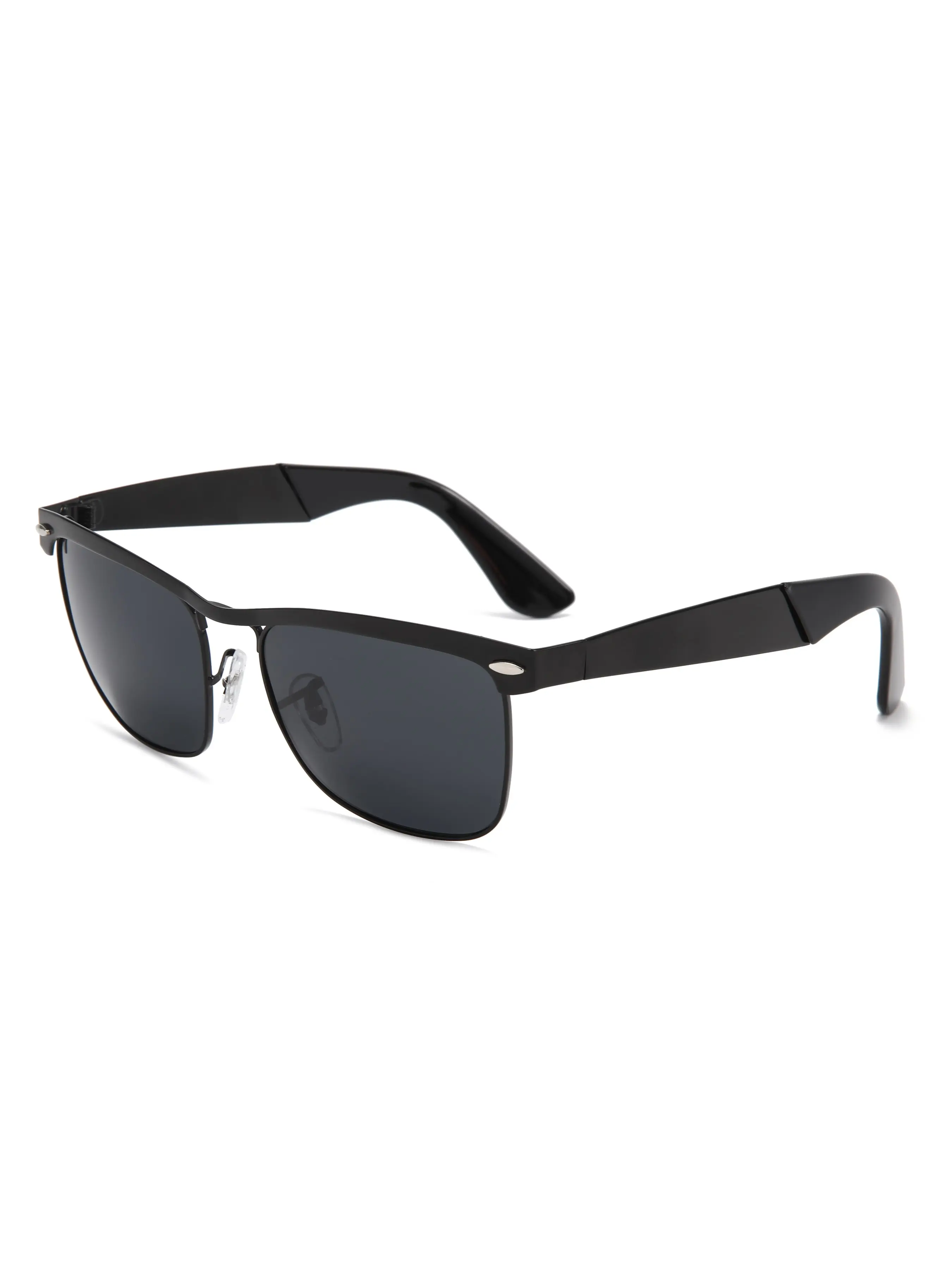 RB Men's Browline Frame Polarized Sunglasses, High Quality Stainless Steel Durable Sturdy Glasses, Tough Style for Driving Fishing, All Seasons Wear, Fashion Sunglasses, Trendy Sporty Sunglasses, Driving Eyewear