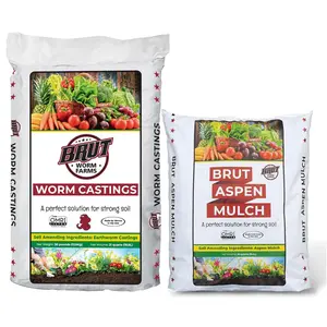 Brut Worm Farms Worm Castings Soil, Aspen Mulch, & Chicken Compost Garden Soil