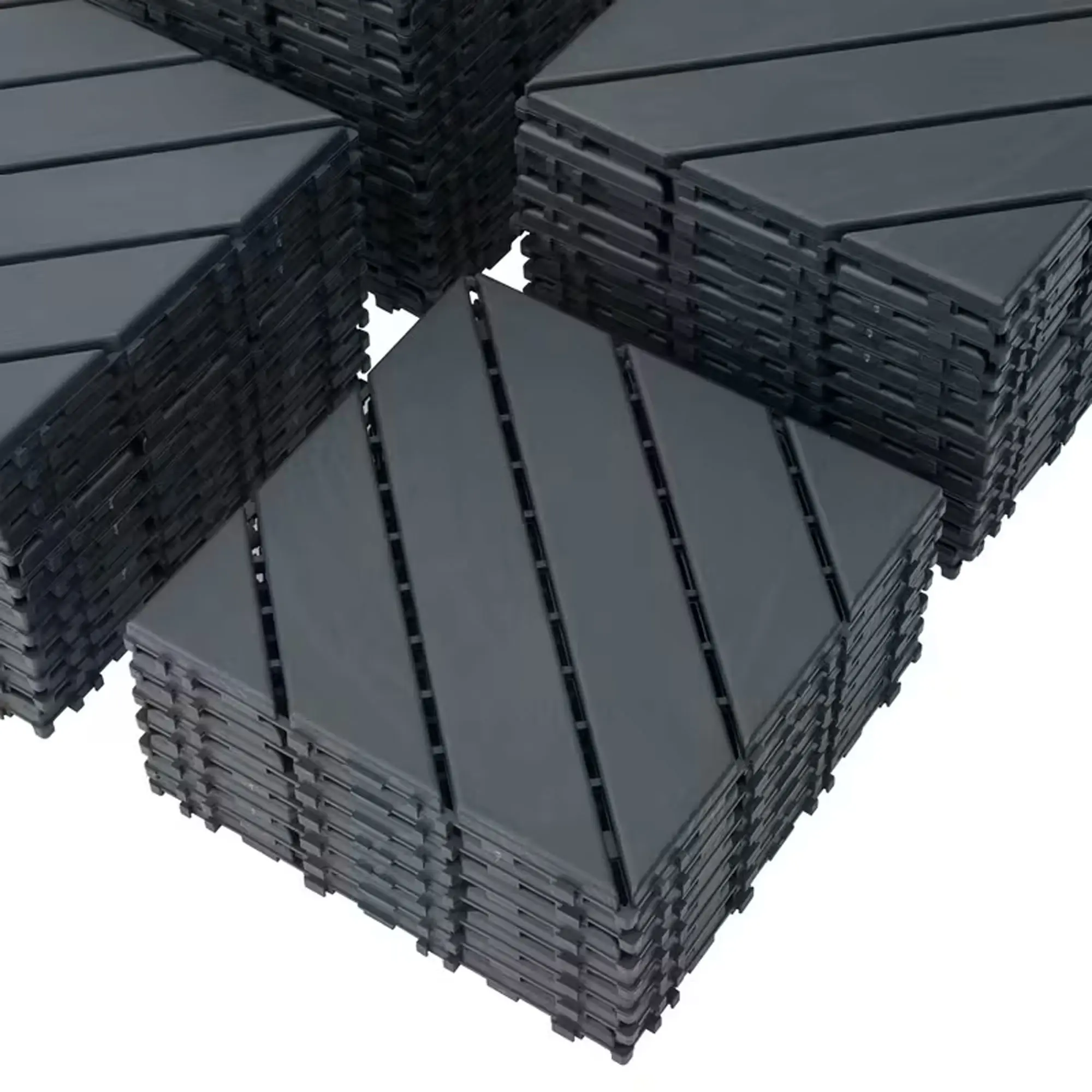 Interlocking WPC Deck Tiles, 44 PCS 12"x12" All-Weather Waterproof Foam Flooring Pavers - Reinforced, Renter Friendly, Efficient Drainage for Pools, Patio, Frameless Tempered Glass Shower Door Screen