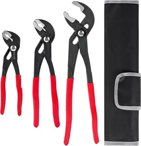 3 count Water Pump Pliers Set 8/10/12 inch Groove Joint Pliers Set Non-Slip Grip Precision Clamping Plumbing Lock Plier for Repairs Quick Release Adjustable Plier Set