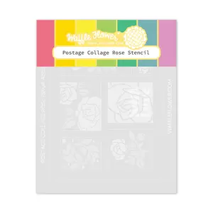 Postage Collage Rose Stencil