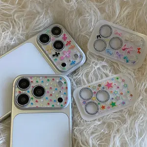 Glitter Transparent Colorful Star Phone Lens Film Colorful Bowknot Phone Camera Lens Protector Suitable For iPhone17PRO/17PROMAX