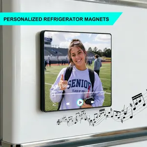 【Graduation Gift】Custom Photo Bluetooth Fridge Magnet Personalized Album Frame Plays Music 10x10cm Perfect for teacher appreciation gifts boyfriend birthday gift teen girl gifts anniversary gift for him graduation  boyfriends Decor unique holiday
