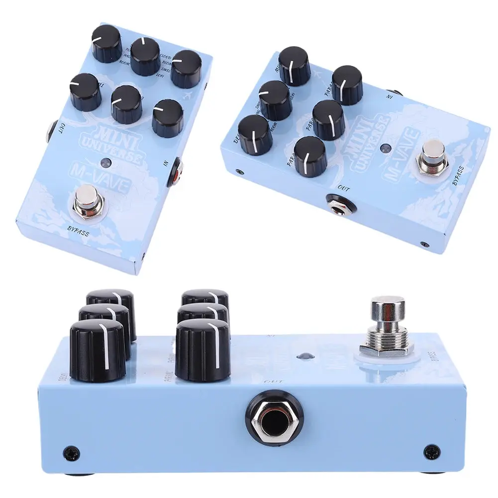 Mini Pedal Pure Analog Processor 9 Reverb Tones Electric Guitar Reverb Effects Pedal for Electric Bass Music Instrument