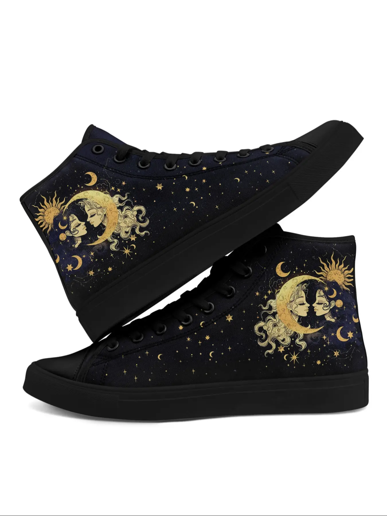 Women's Comfortable Breathable High Top Closed Canvas Athletic Sneakers, Casual Sporty Trainers, Lightweight Rubber Sole, Anti-Slip, Round Toe, All Season Casual Sporty Style, Sports Shoes Footwear
