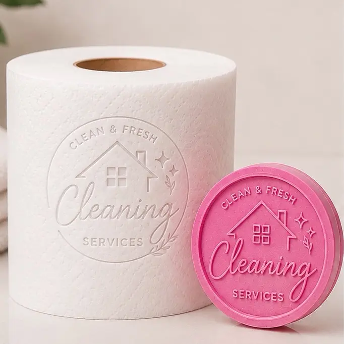 Custom Logo Stamp for Toilet Paper & Paper Towels | Personalized Business Branding