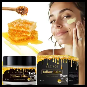 30g Grass Fed Beef Fat Cream, Moisturizing Butter with Raw Honey and Beeswax, Body and Face Moisture, Natural Formula