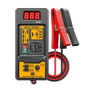 Universal Car Relay Tester Dual Voltage Checker 12/24V Digital Display Automotive LED Indicator Light Relay Diagnostic
