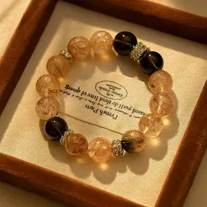 Handmade Natural Quartz Bracelet with Multiple Color Quartz Beads Adjustable Wrist Size 14.5cm-17cm Daily Wear Elegance from the East 12mm Natural Amethyst & Rose Quartz Beads
