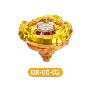 BX-00-02 Battle Top Attack-Type Battle Top Golden Flash Shell Edition Flame Skull Theme Core Anime Design 4.8CM (1.88in) Children's Gift, Collectible Toy