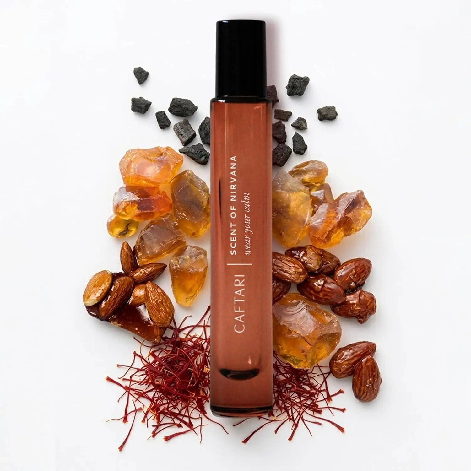 Stress Relief Perfume Oil Rollerball, Oud Patchouli Amber Scent, Calming Aromatherapy, Alcohol Free, Travel Size 10ml, Long Lasting Wearable Fragrance