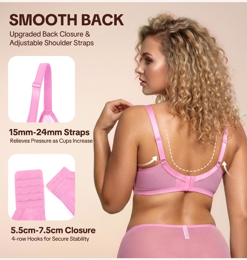 HSIA Mermaid Scales Sexy Lace Plus Size Unlined Underwire Non-padded Full Coverage Minimizer Bra with Back Smoothingfor Women Large Bust HSIA Mermaid Scales Sexy Lace Plus Size Unlined Underwire Non-padded Full Coverage Minimizer Bra with Back Smoothingfor Women Large Bust