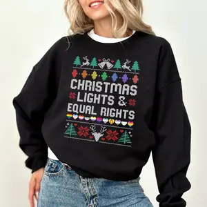Christmas Light & Equal Rights Shirt, FDT Christmas Shirt, You're Safe With Me Shirt, Human Rights Christmas T-shirt/Sweatshirt/Hoodie