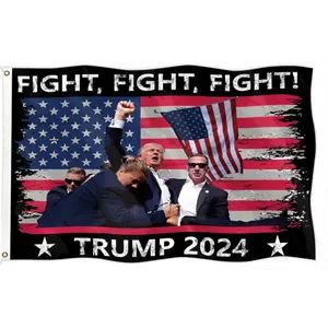 Fight Fight Fight Trump 2024 Flag 3x5 – Patriotic American Banner for Home, Truck & Outdoor Display
