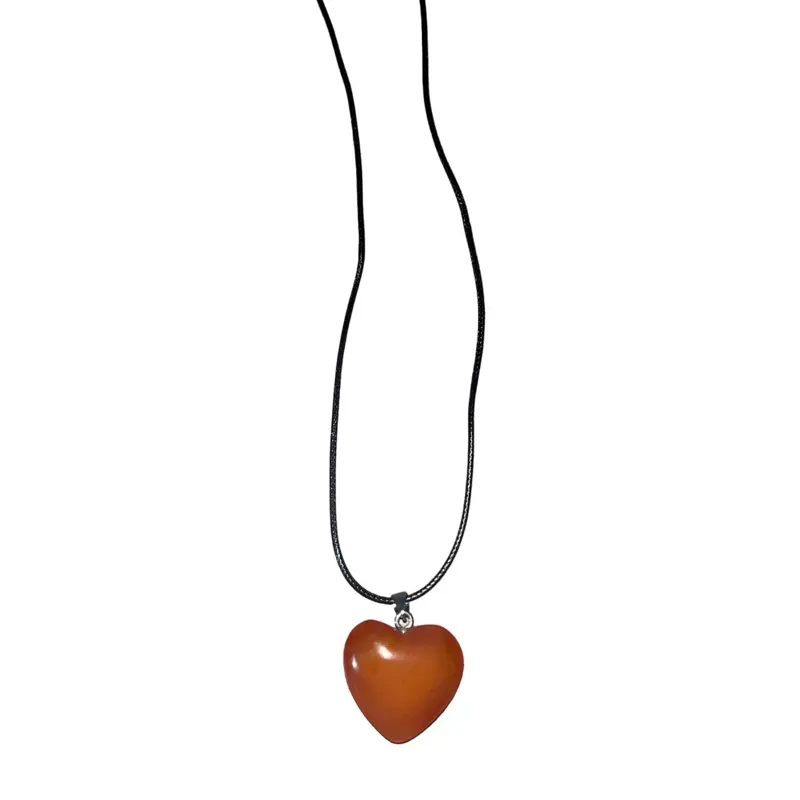 Carnelian Heart Necklace with Elegant Design and Durable Chain