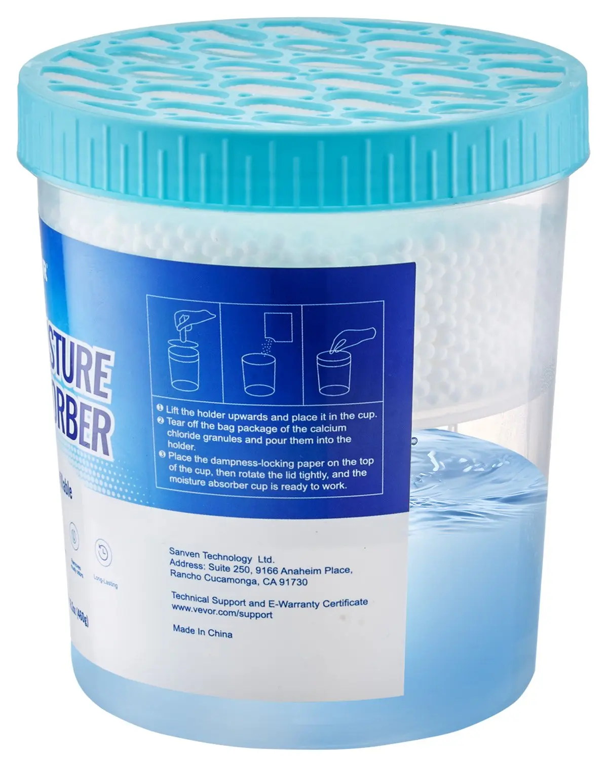 Vevor Fragrance-Free Reusable Moisture Absorber Bucket, 2-Pack 2.08 lbs/800ml Hi-Capacity, Visible Effect for Fresher Air in Basements, Garages, Storage Rooms (Home Mold & Damp Proofing Supplies)