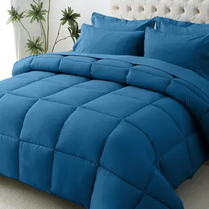California King Comforter Set,-Soft Bed in a Bag Cal King Size 7 Pieces, Oeko-TEX Certified Bedding Set with Down Alternative Comforter, Sheets, Pillowcases & Shams, Teal