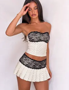 KITTIE LACE SKORT - CREAM DOT