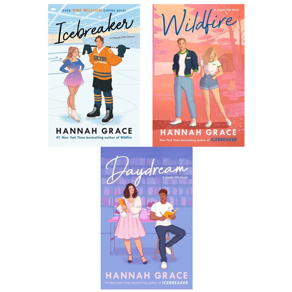 Maple Hills Series by Hannah Grace Book Collection Set, Icebreaker Wildfire Daydream, Sports Romance BookTok Bestsellers