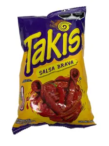 Takis Salsa Brava – Mexican Corn Rolled Tortilla Chips with Salsa Brava Seasoning – 1 Bag – 8.47 oz (240 g)